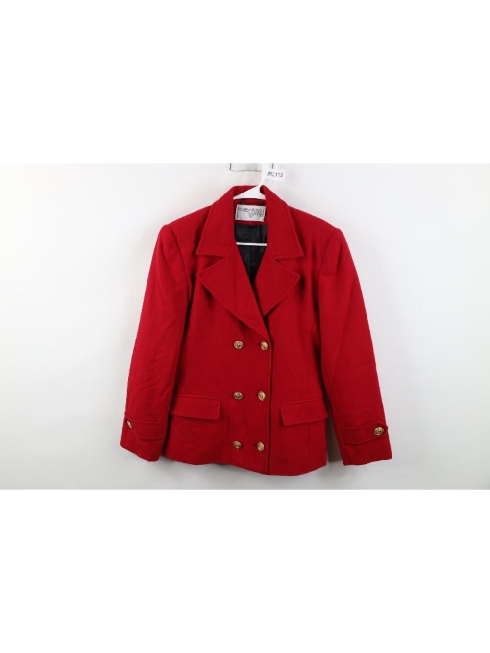 Vtg 80s 90s Wool Double Breasted Suit Coat Blazer Jacket Womens Size 5 / 6 Red